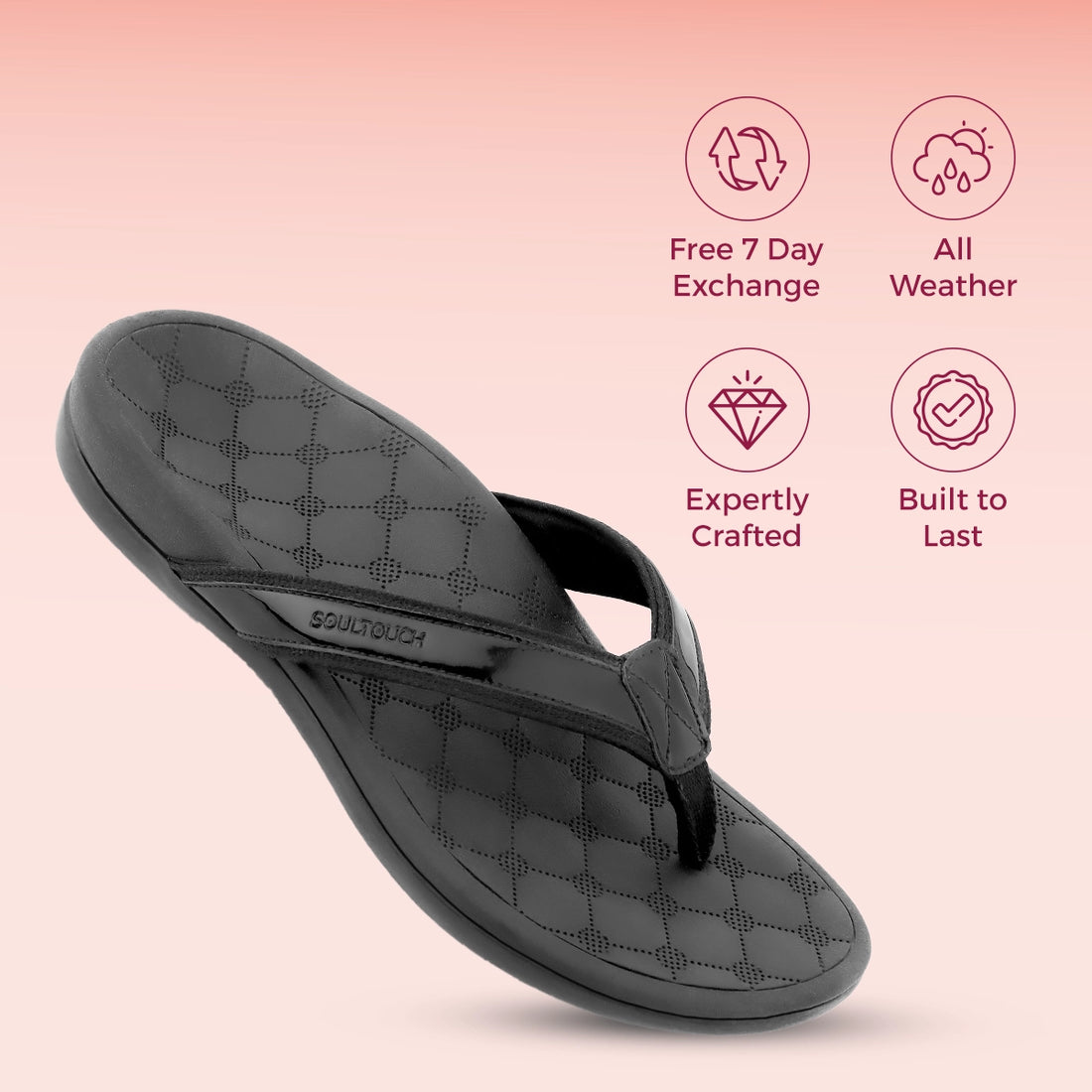 Soul Touch Bella - Black Comfort Slippers
