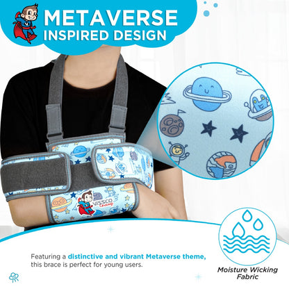 Vissco Champ Shoulder Immobilizer Support for Kids, Stabilizes the Shoulder Injuries, Comfortable & Adjustable for Fractures, Pain Relief & Recovery