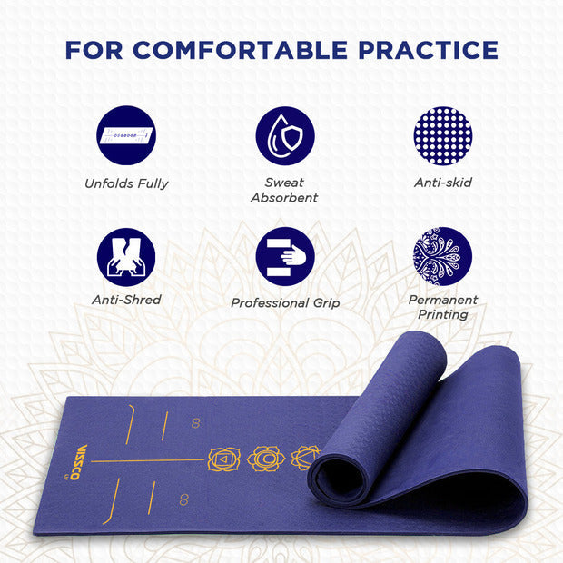 Vissco 6024 Blue Seven Chakras Alignment Yoga Mat 72″ x 24″