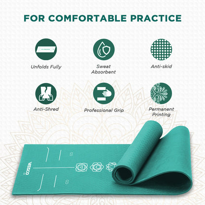 Vissco 6024 Turquoise Seven Chakras Alignment Yoga Mat 72″ x 24″