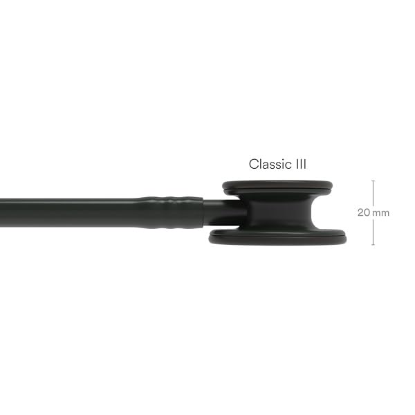 3M™ Littmann® Classic III™ Stethoscope, 5803, Black Edition Chestpiece, Black Tube, 27 inch, 3 Each/Case