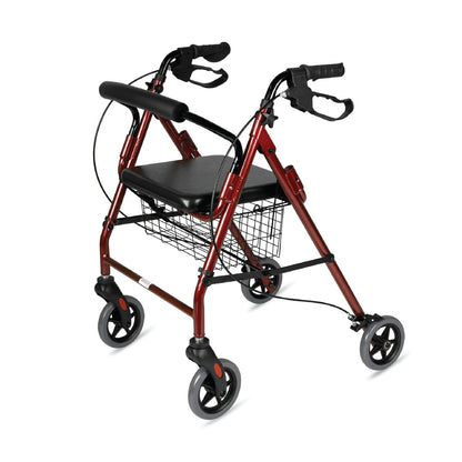 Vissco Foldable Dura Rollator Walker (Aluminium) With Seat & Basket