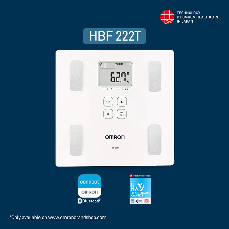 Omron HBF-222T-AP Bluetooth Body Composition Monitor with Full Body Analysis