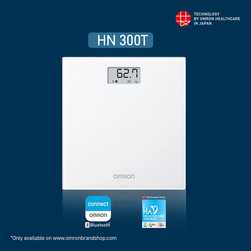 Omron HN-300T2-AP Bluetooth Digital Weighing Scale with Smart Weight Tracking