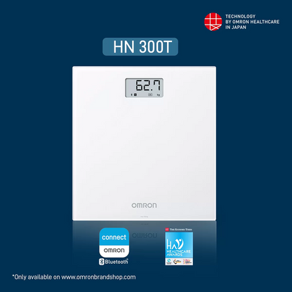 Omron HN-300T2-AP Bluetooth Digital Weighing Scale with Smart Weight Tracking