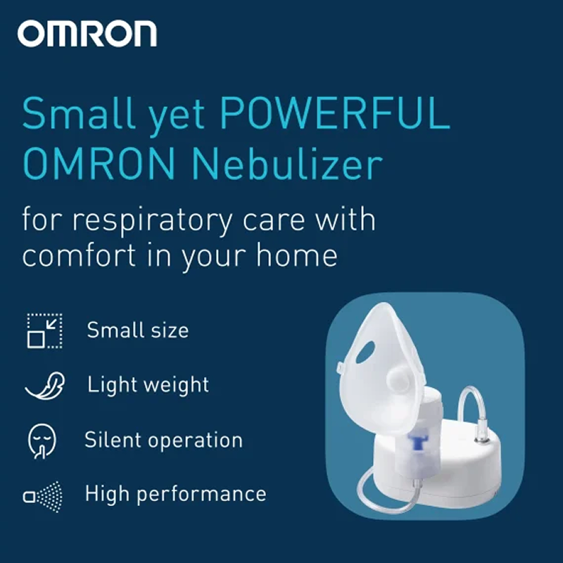 Omron NE-C810-IN Compressor Nebulizer for Kids & Adults, 5 Spare Air Filters, Home and Travel