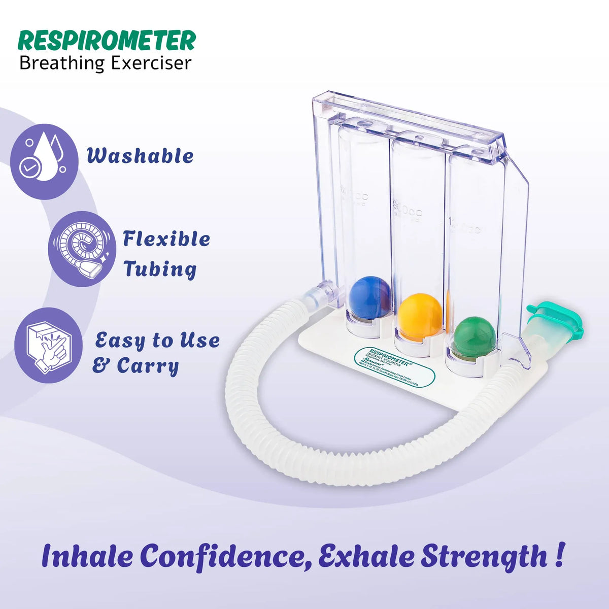 Romsons Respirometer Incentive Spirometer Deep Breathing and Lung Exerciser 1- Unit