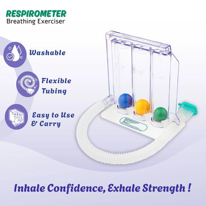 Romsons Respirometer Incentive Spirometer Deep Breathing and Lung Exerciser 1- Unit