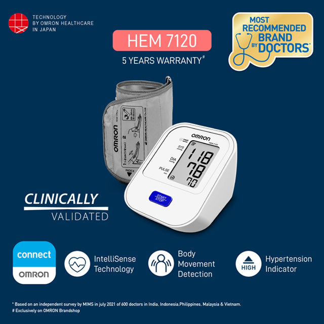 Omron HEM 7120 with Body Movement Detection & Irregular Heartbeat detection