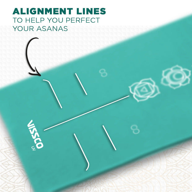 Vissco 6024 Turquoise Seven Chakras Alignment Yoga Mat 72″ x 24″