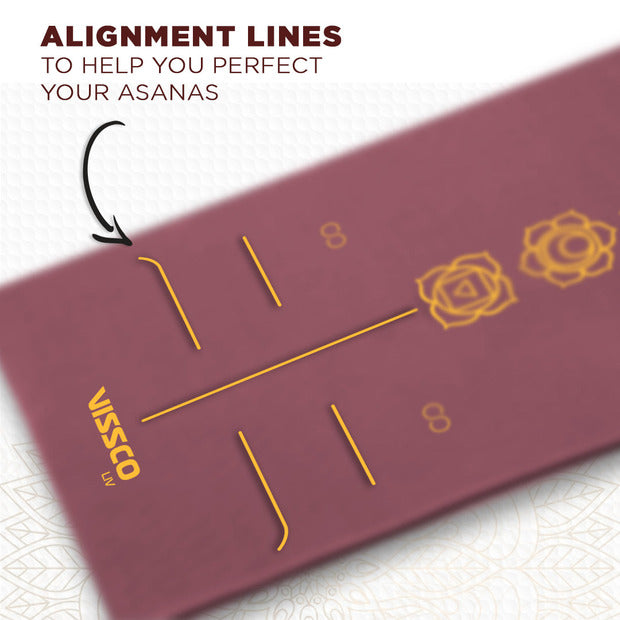 Vissco 6024 Wine Seven Chakras Alignment Yoga Mat 72″ x 24″