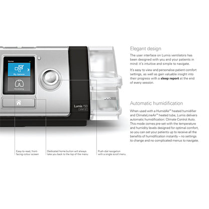 ResMed Lumis™ 150 VPAP ST Non- Invasive Ventilator Tripack 4G On Rent