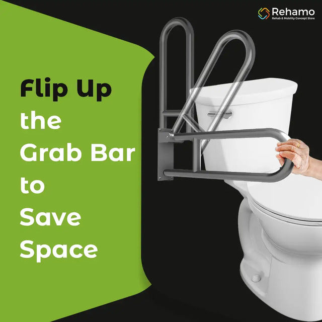 Rehamo Flip Up Stainless Steel Grab Bar Grabsy