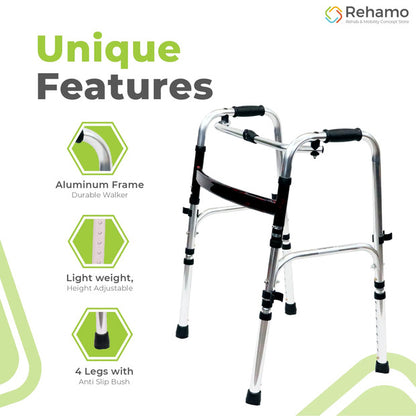 Rehamo Premium Walkie Compact 2 Way Fold Walker