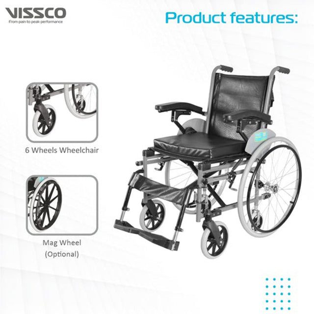 Vissco 2938 Removable Big Spoke Wheels Wheelchair On Rent