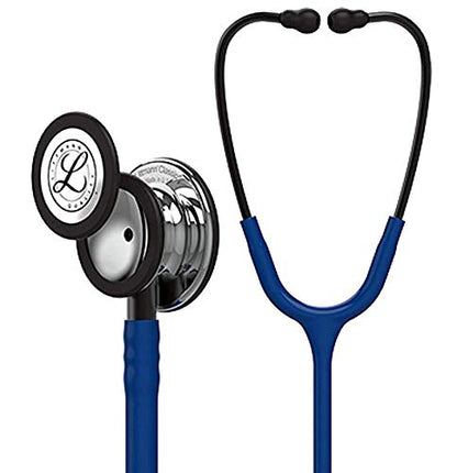 3M™ Littmann® Classic III™ Monitoring Stethoscope, 5863, Mirror - Finish Chestpiece, Navy Blue Tube, Smoke Stem