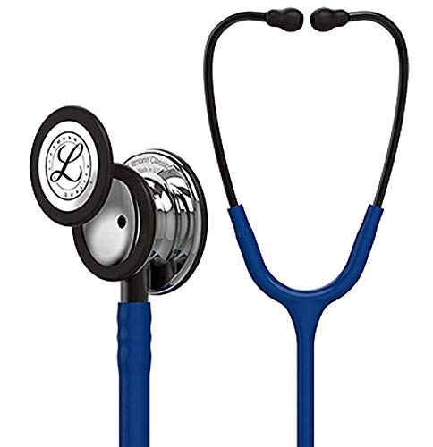 3M™ Littmann® Classic III™ Monitoring Stethoscope, 5863, Mirror - Finish Chestpiece, Navy Blue Tube, Smoke Stem