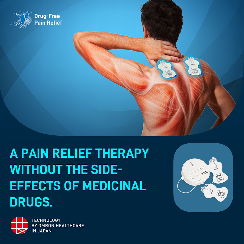 Omron HV-F013-AP Electrical Nerve Stimulator – Portable TENS Therapy Device for Drug-Free Pain Relief