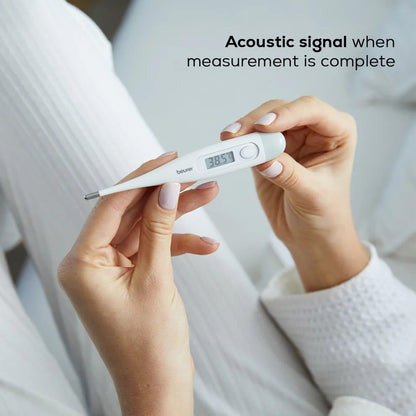 Beurer FT-09 Digital Thermometer for Fever | Oral Thermometer with High Accuracy, Resistance & LCD Display | White