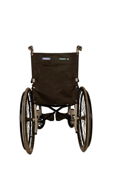 Forza Freedom Panther Self Propelled/Attendant Driven Economy Wheelchair | Mild Steel | Lightweight Foldable Design | 8” PU Castor & 24” Rear Wheel | Weight Capacity 100 kg