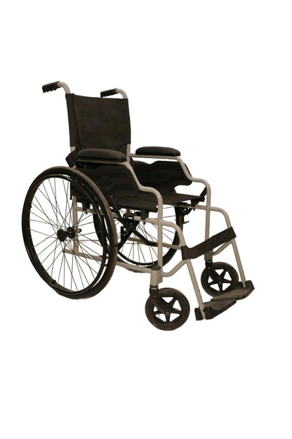 Forza Freedom Panther Self Propelled/Attendant Driven Economy Wheelchair | Mild Steel | Lightweight Foldable Design | 8” PU Castor & 24” Rear Wheel | Weight Capacity 100 kg