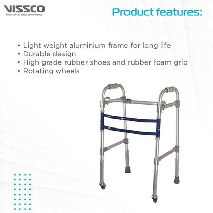 Vissco 2902 Dura Max Aluminium Walker with Wheels On Rent