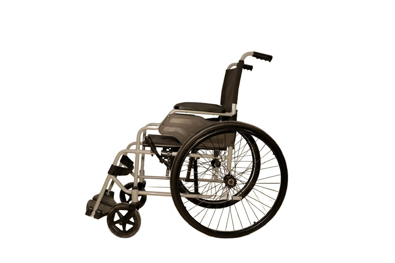 Forza Freedom Panther Self Propelled/Attendant Driven Economy Wheelchair | Mild Steel | Lightweight Foldable Design | 8” PU Castor & 24” Rear Wheel | Weight Capacity 100 kg