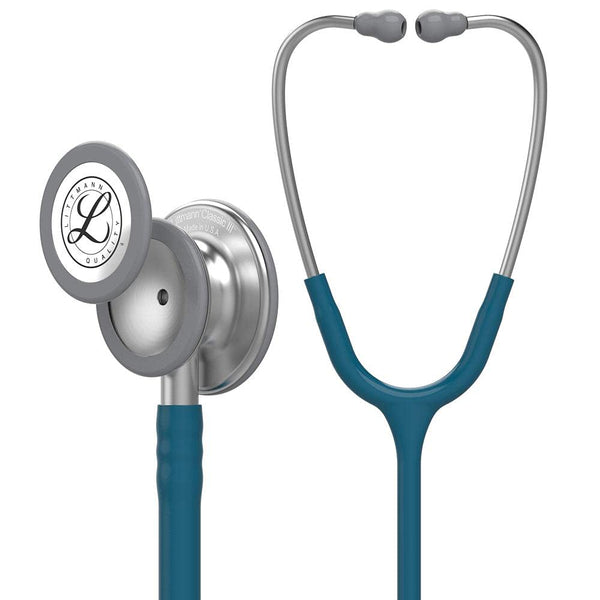 3M™ Littmann® Classic III™ Stethoscope, 5623, Standard-Finish Chestpiece, Caribbean Blue Tube, 27 in, 3 Each/Case