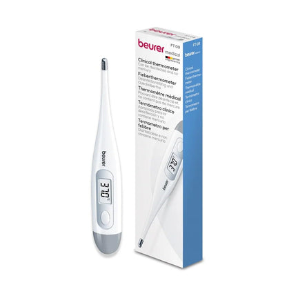 Beurer FT-09 Digital Thermometer for Fever | Oral Thermometer with High Accuracy, Resistance & LCD Display | White