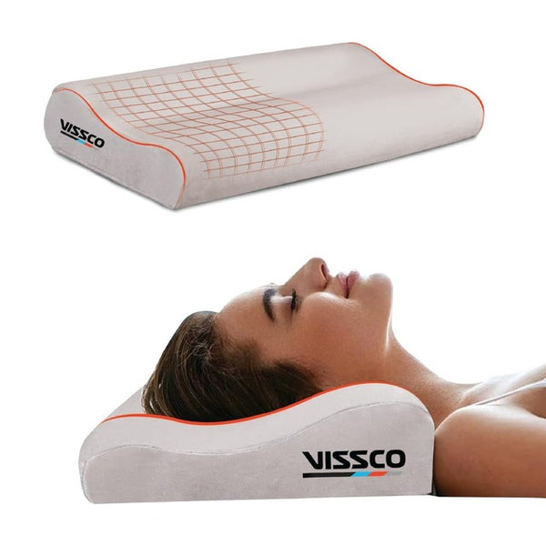 Vissco 0325 Memory Foam Cervical Pillow Maintain Correct Posture of the Neck & Spine Alignment