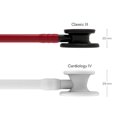 3M™ Littmann® Classic III™ Stethoscope, 5868, Black-Finish Chestpiece and Stem, Burgundy Tube, 27 in, 3 Each/Case