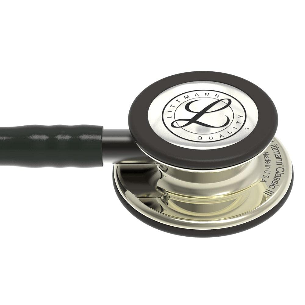 3M™ Littmann® Classic III™ Stethoscope, 5861, Champagne-Finish Chestpiece, Black Tube, Smoke Stem, 27 in, 3 Each/Case