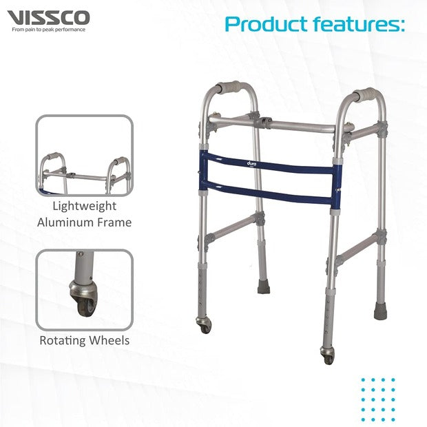 Vissco 2902 Dura Max Aluminium Walker with Wheels On Rent