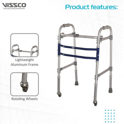 Vissco 2902 Dura Max Aluminium Walker with Wheels On Rent