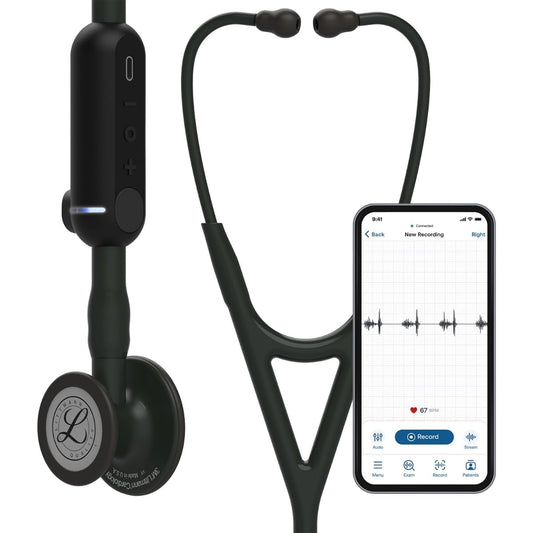 3M™ Littmann® CORE Digital Stethoscope, 8480, Black Chestpiece, Tube, Stem and Headset, 27 inch