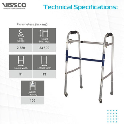 Vissco 2904 Dura Lite Aluminium Walker With Wheels