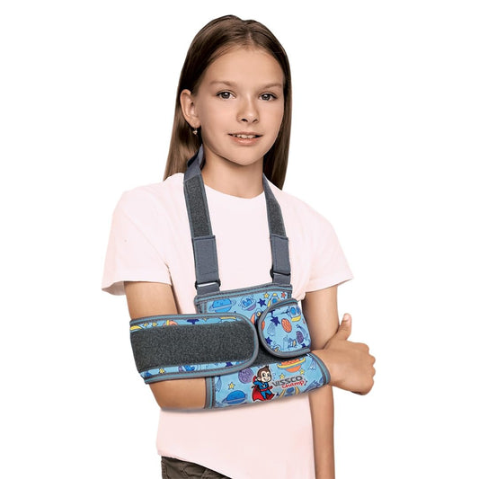 Vissco Champ Shoulder Immobilizer Support for Kids, Stabilizes the Shoulder Injuries, Comfortable & Adjustable for Fractures, Pain Relief & Recovery