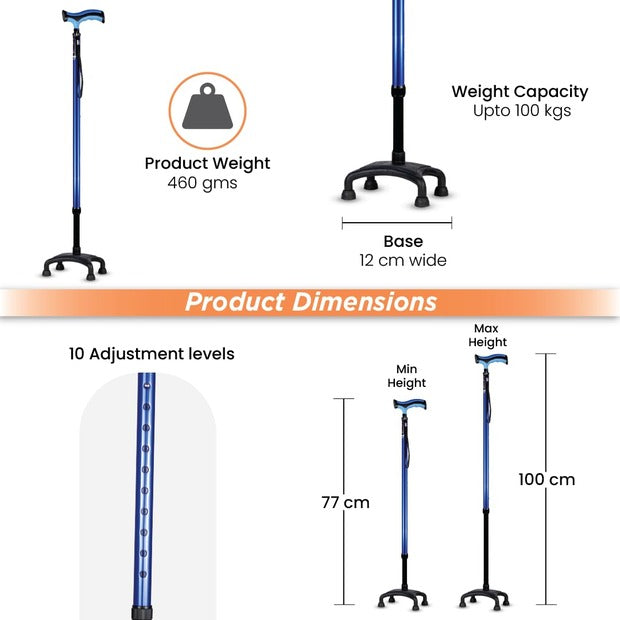 Vissco 2909 Avanti Plus - T Shape Aluminum Quadripod Stick