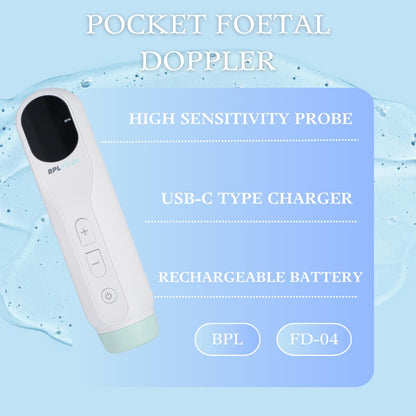 BPL Medical Technologies FD-04 Fetal Doppler|Pulse Wave Technology|Heartbeat Detection Machine for Home and Clinic Use - White