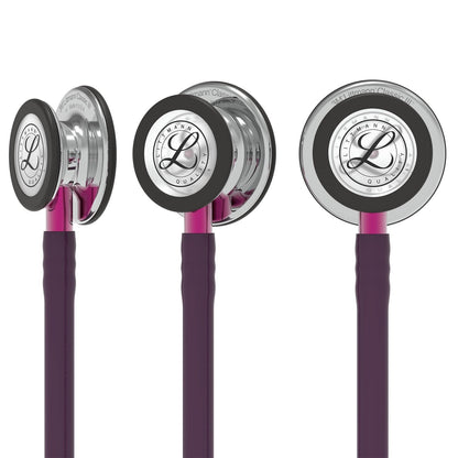 3M™ Littmann® Classic III™ Stethoscope, 5960 Mirror Finish Chestpiece,Plum Tube, Pink Stem and Smoke Headset