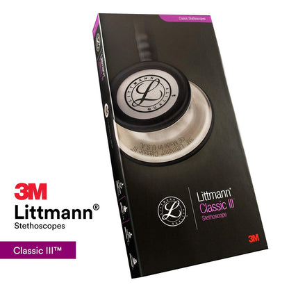 3M™ Littmann® Classic III™ Stethoscope, 5960 Mirror Finish Chestpiece,Plum Tube, Pink Stem and Smoke Headset