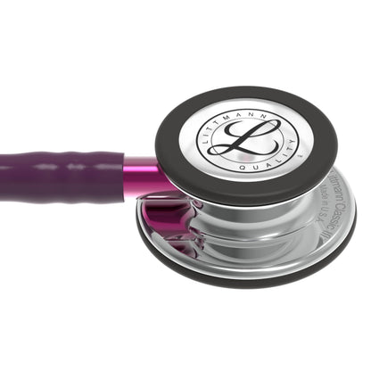 3M™ Littmann® Classic III™ Stethoscope, 5960 Mirror Finish Chestpiece,Plum Tube, Pink Stem and Smoke Headset