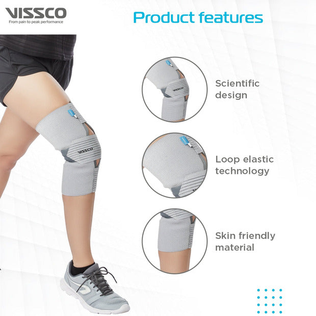 Vissco 0704 Knee Wrap With Loop Elastic Technology