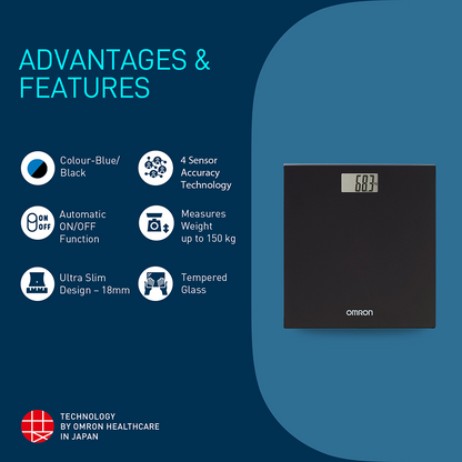 Omron HN-289-EBK Digital Weighing Scale with High Precision Sensor Technology