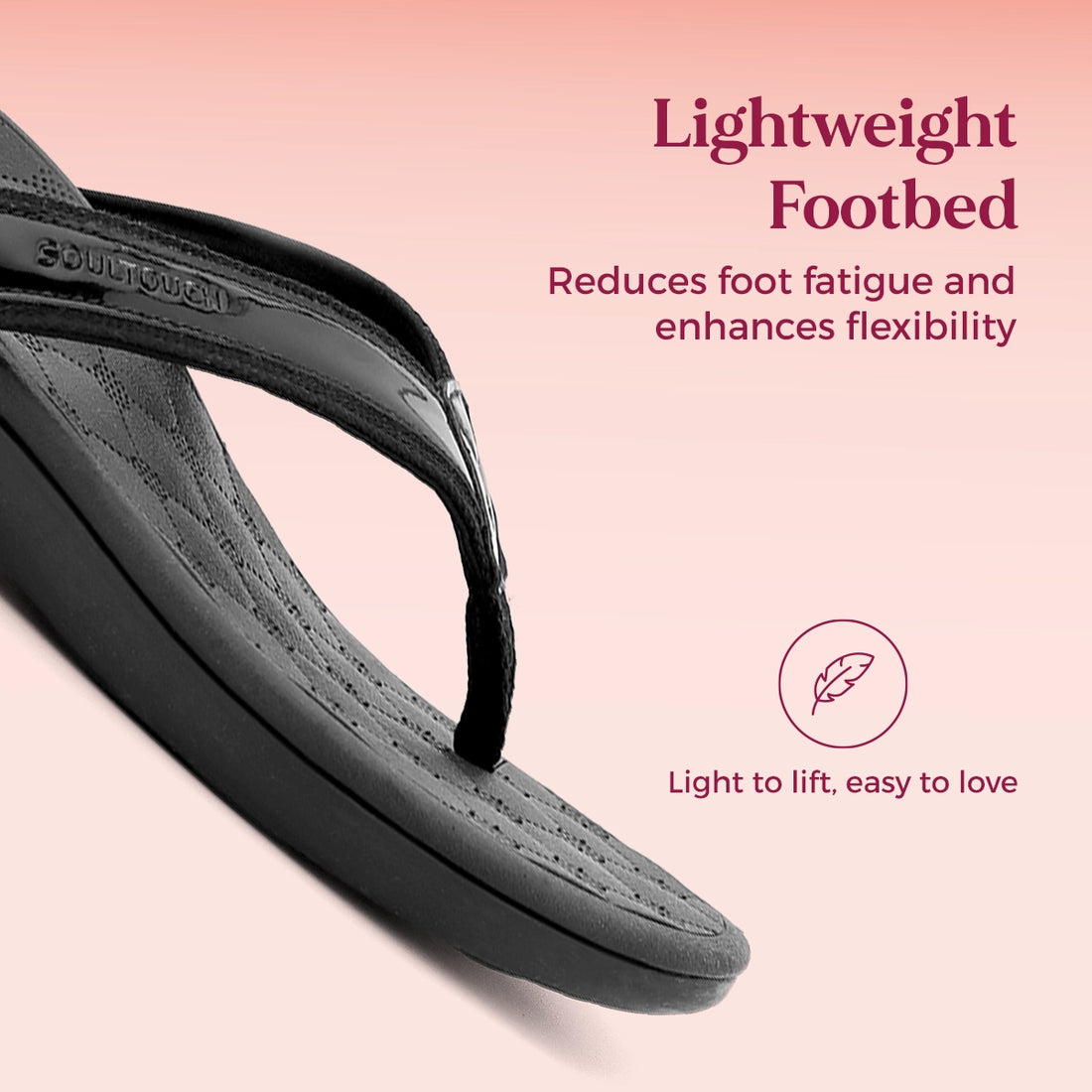 Soul Touch Bella - Black Comfort Slippers