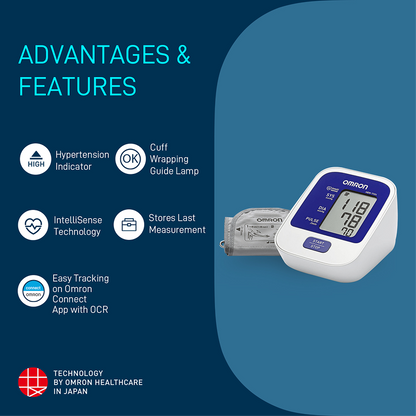 Omron HEM-7124-IN with Hypertension Indicator and IntelliSense Technology