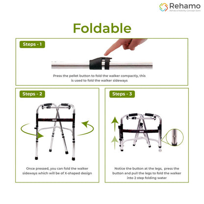 Rehamo Premium Walkie Compact 2 Way Fold Walker