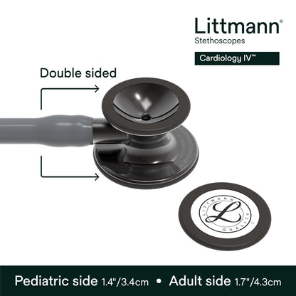 3M™ Littmann® Cardiology IV™ Stethoscope, High Polish Smoke Chestpiece, Gray Tube, Smoke Stem and Headset, 6238