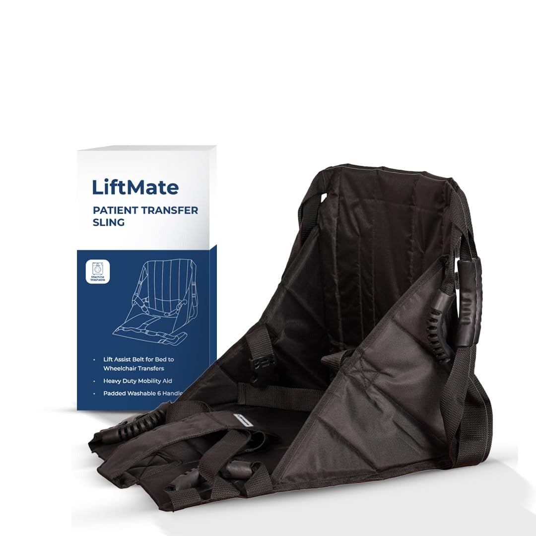 LiftMate Patient Transfer Sling with Safety Harness | Elderly Lifting Belt for Bed to Wheelchair Transfer | Mobility Aid for Senior Care, Disabled, Hospitals, Caregivers – 120kg Support