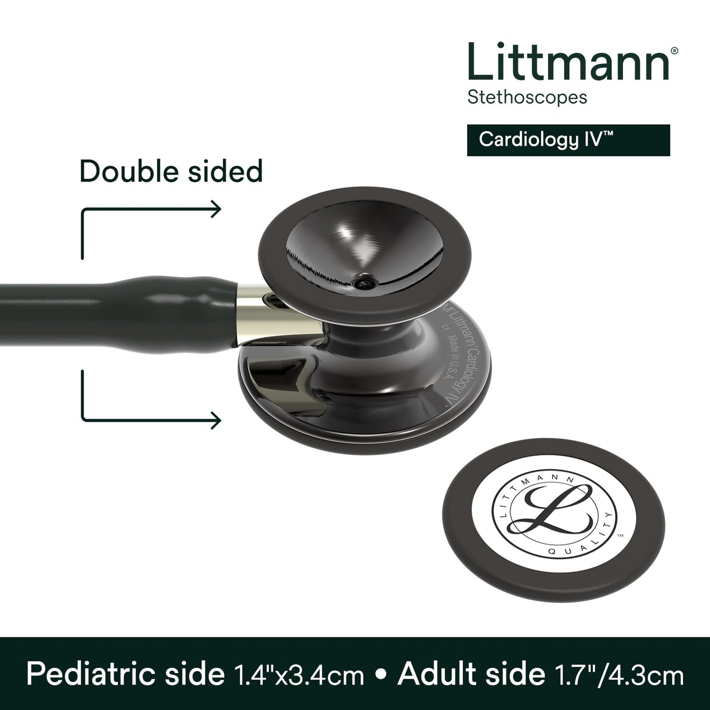 3M™ Littmann® Cardiology IV™ Stethoscope, 6204, High Polish Smoke Chestpiece, Black Tube, Champagne Stem, 3 Each/Case